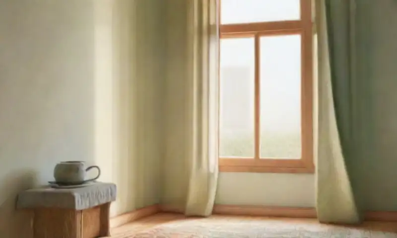 Un ambiente sereno y acogedor bañado por luz suave y detalles cálidos