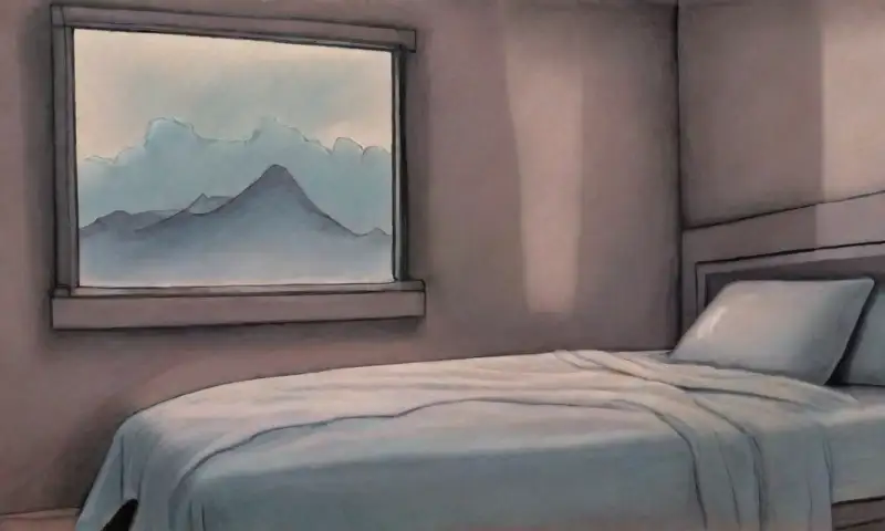 Una escena sombría que representa la lucha interna entre el sueño y la ansiedad